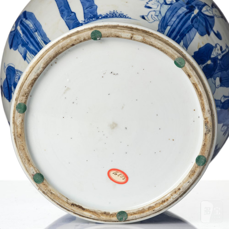 A blue and white 'boys at play' vase, - 图7